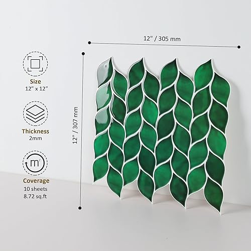 Miniatura 2 de HOMEART Azulejo hexagonal gris para salpicaduras en muro, autoadhesivo 3D para cocina, azulejos adhesivos de pared (10 x 10 pulgadas, 10 hojas)