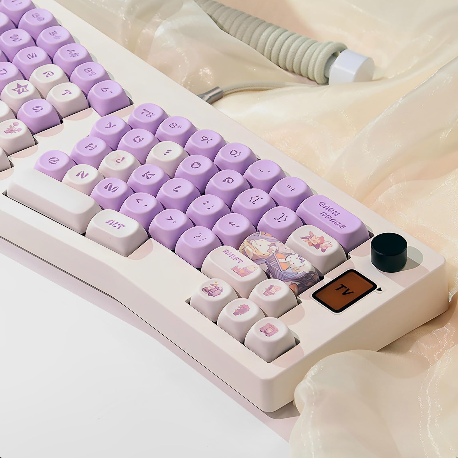 Amazon.com: TIMSEKER 131 Keys MOA Profile Keycaps - Purple Bunny