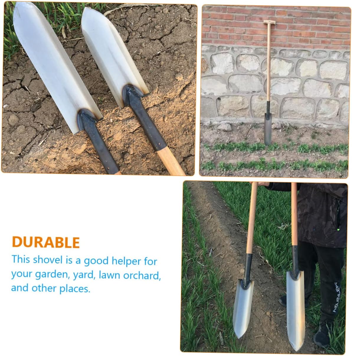 Heavy Duty Steel Garden Shovel for Digging and Transplanting Long Handle for Weeding Outdoor Use Sturdy and Practical Gardening Tool