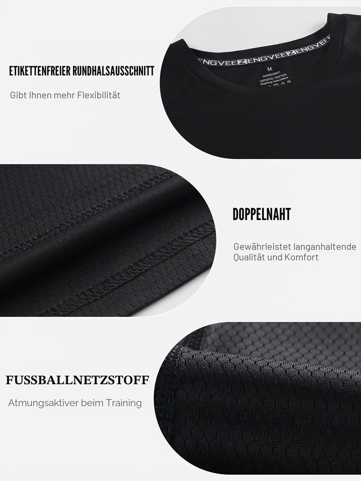3er Pack Sport Tshirts Funktionsshirt Herren Sportshirt Herren Kurzarm Schnelltrocknend Atmungsaktive Trainingsshirt Men Gym Shirt