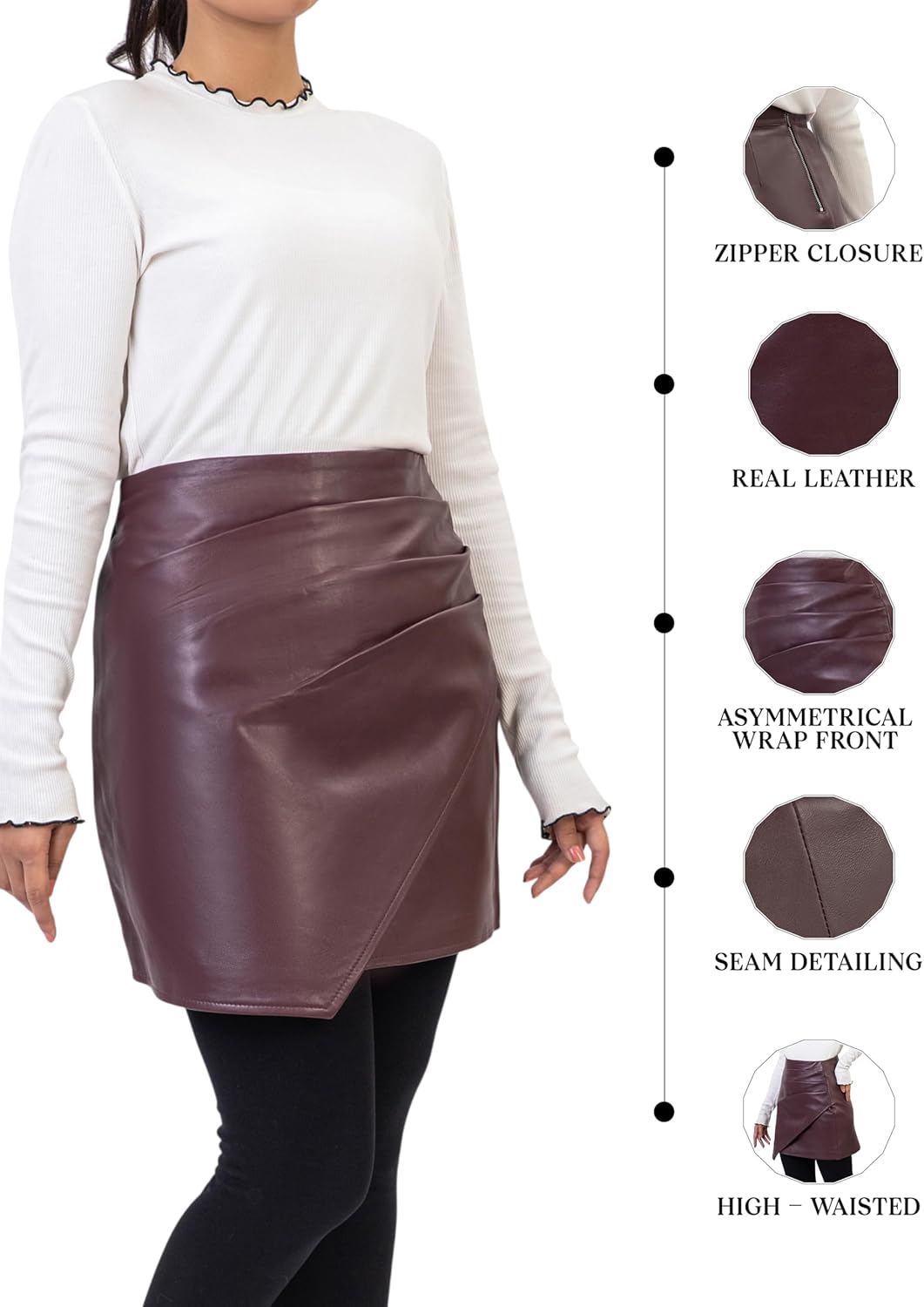 Jild Leather Skirts for Women High Waisted Skirt Mini Skirts for Women - Image 5