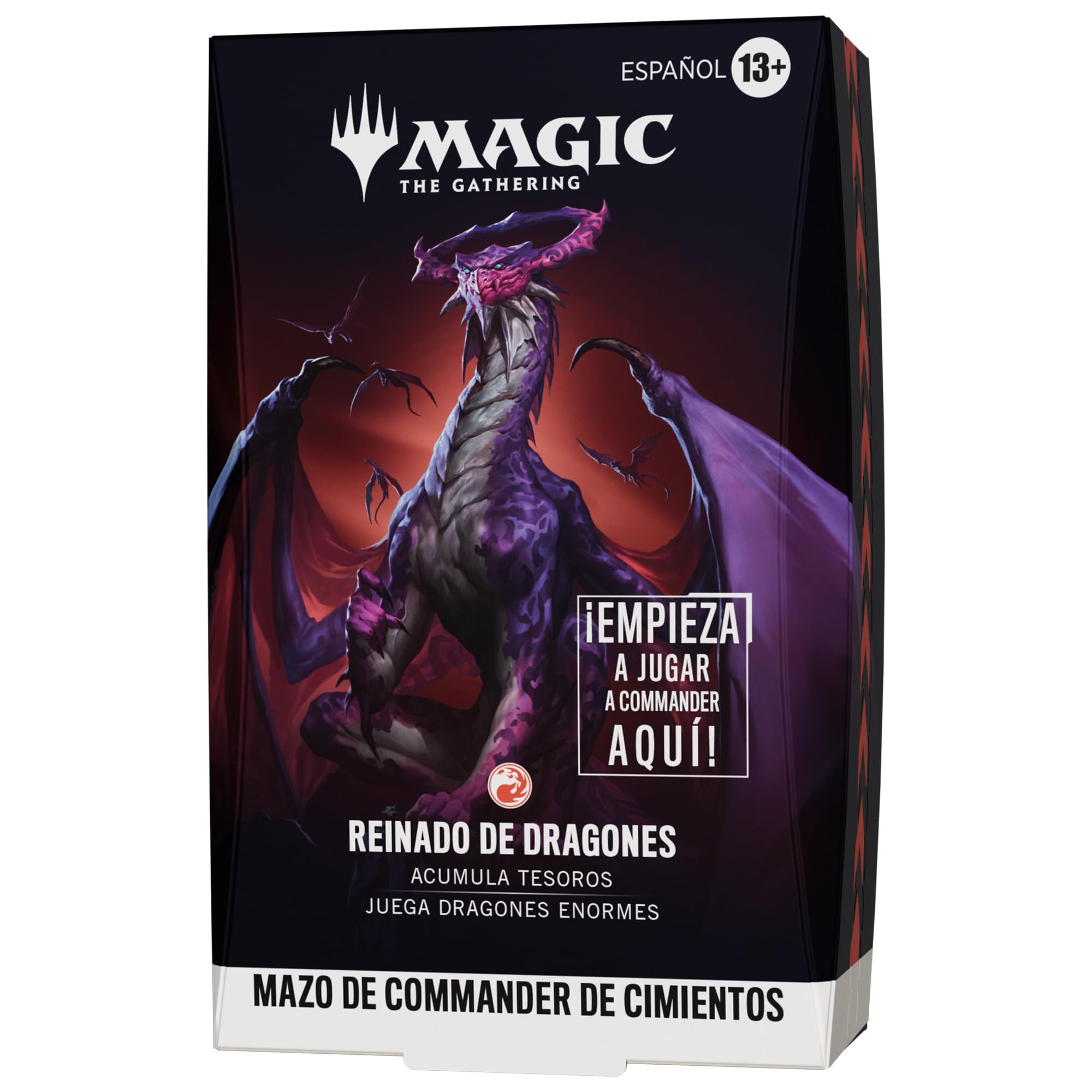 Mazo de Commander de Magic: The Gathering - Cimientos: Reinado de Dragones | Mazo de 100 Cartas y Accesorios (Versión en Español)