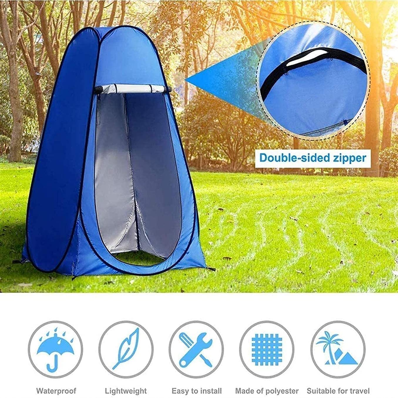 Toilettenzelt Pop Up Campingzelte Mobiles Sichtschutz-Toilettenzelt Im Freien Wasserdichtes Pop-Up-Zelt Wasserwechsel-Duschzelt Camping Aus Tragbarer Aufbewahrung Pop-Up-Zelte