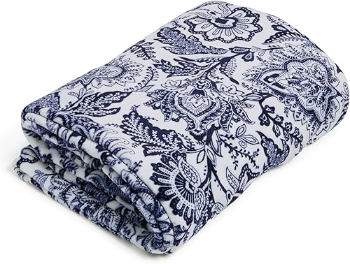 Vista 19 de Vera Bradley - Manta de felpa, gris, King Azulejo Plaza,Java azul marino y blanco,Floral Sea Air,Macarrón Anémonas,Bachelor Buttons Azul