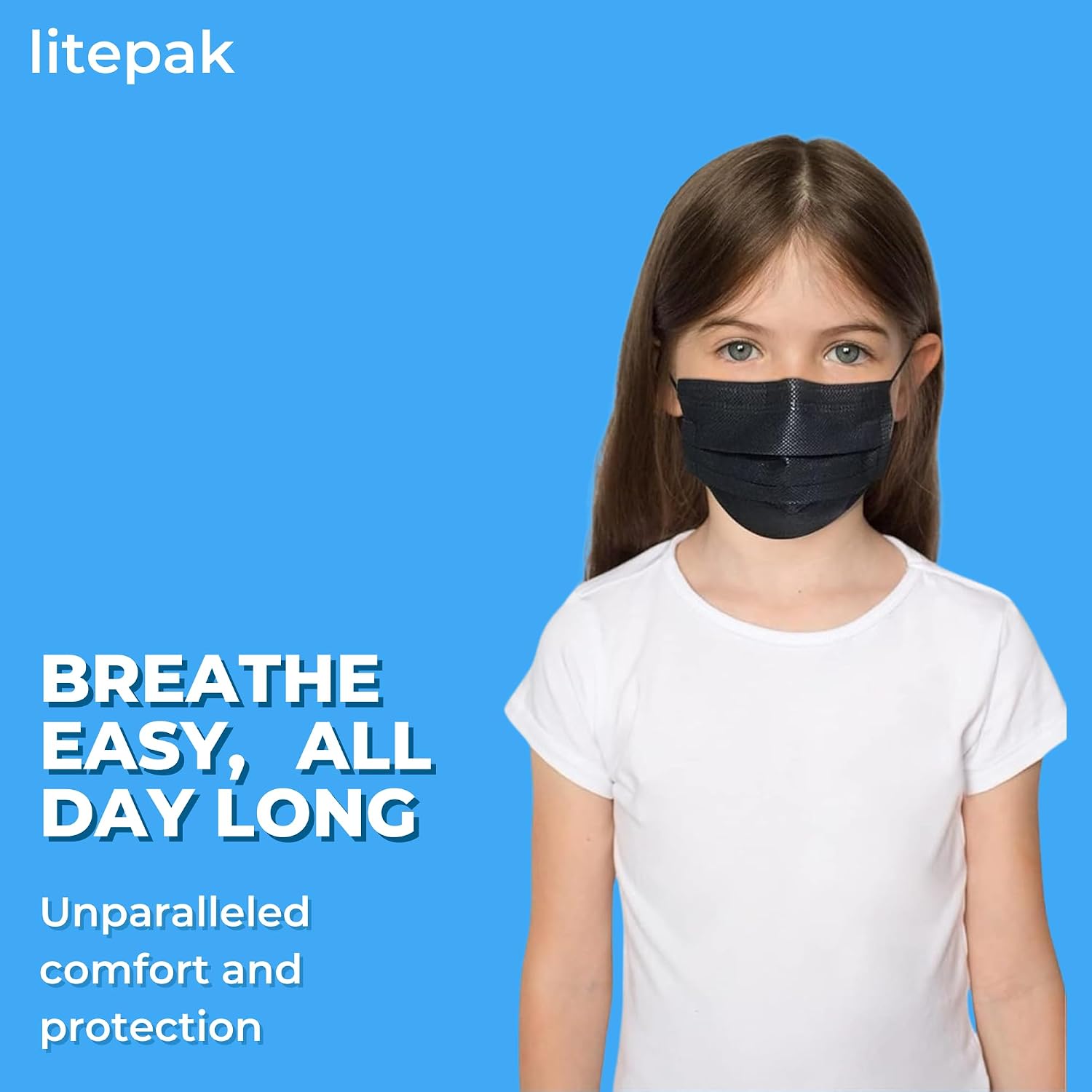 200pcs Kids Disposable Face Masks - 3 Ply Kids Mask for Boys Girls - Back to School Supplies (Black)