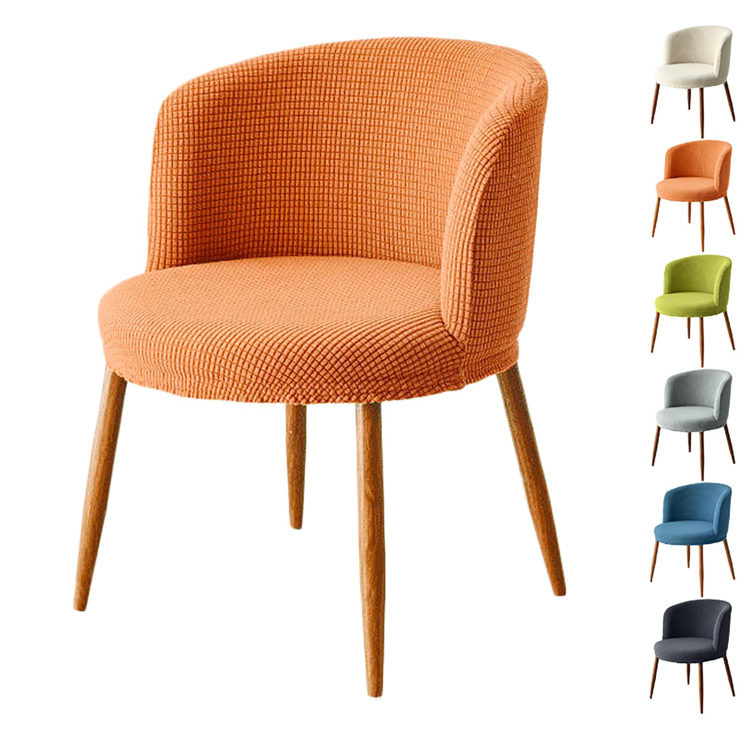 Housse de chaise extensible dossier incurvé lavable épaisse
