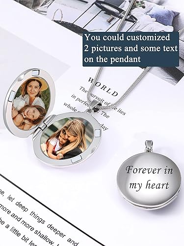 Miniatura 4 de Farfume Collar personalizado con 2 imágenes, hermoso colgante para mujereshombres