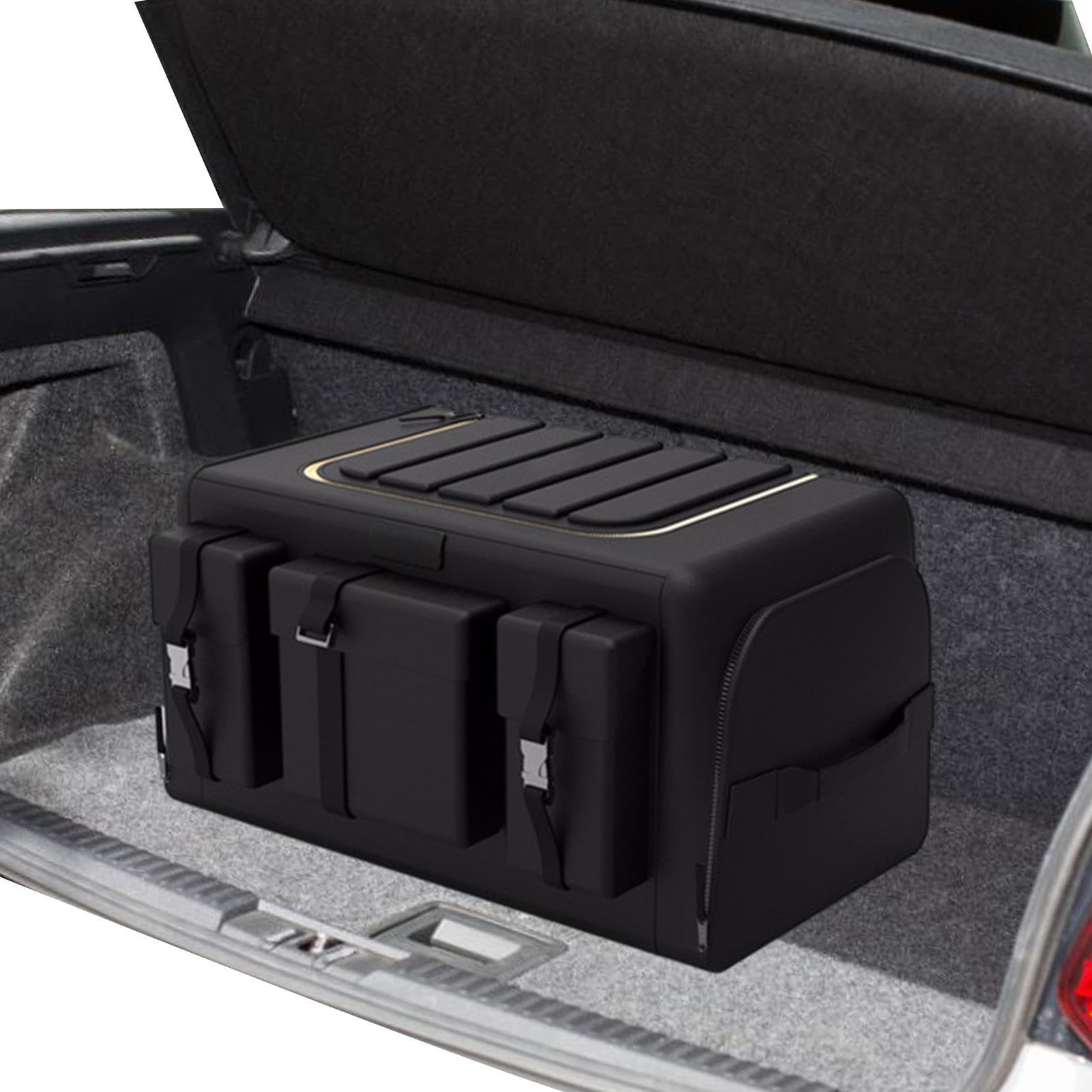 Organizador de camiones - maletero, soporte para alimentos, organizador de | SUV, contenedor de almacenamiento, carga para alimentos, equipos deportivos y kits de emergencia, coches ideales, vehículos