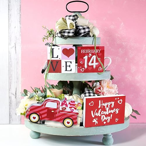 Letreros de madera reversibles del día de San Patricio decoración de bandeja escalonada de San Patricio decoración de bandeja escalonada del día de