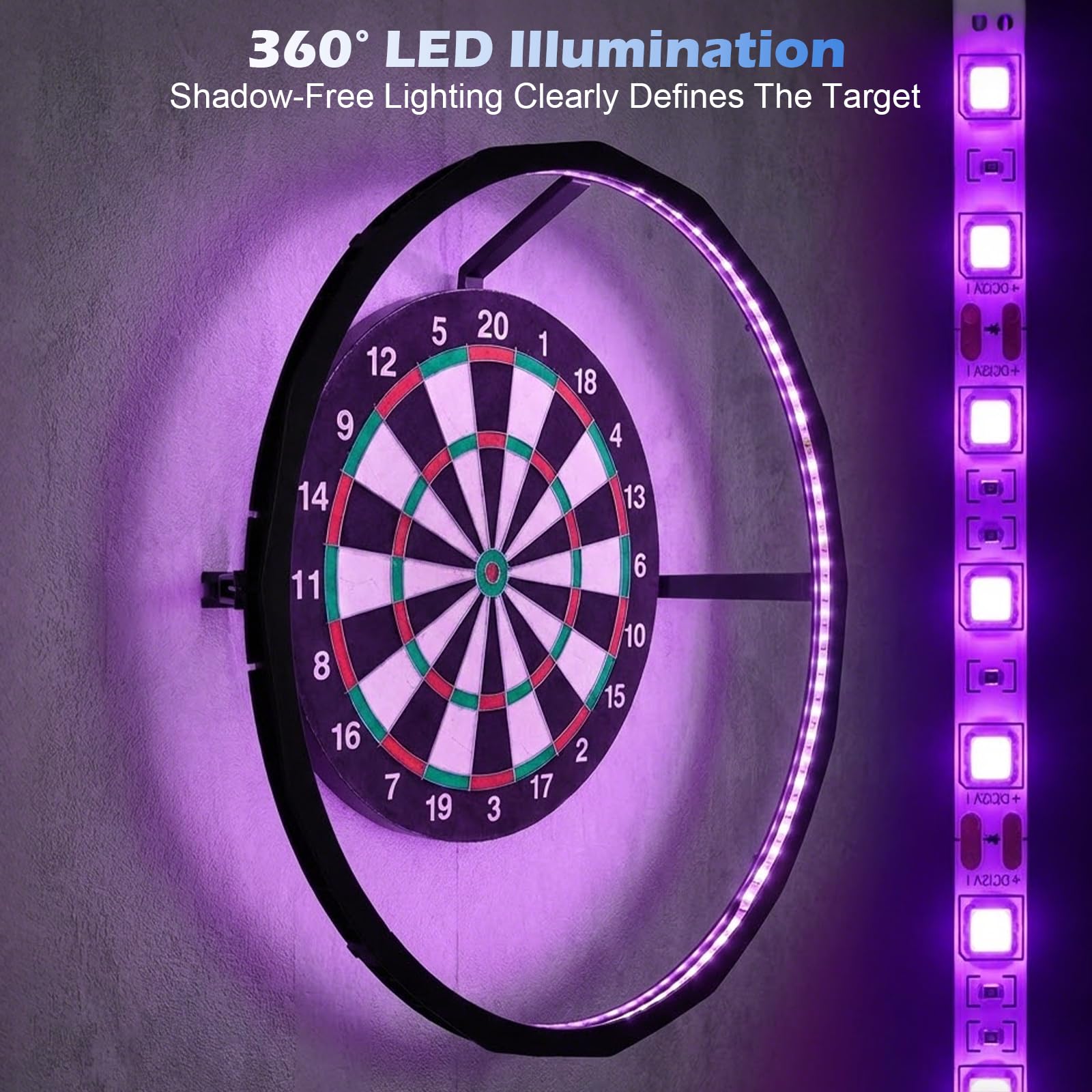 Système d'éclairage LED avec accès Facile à la Zone Cible pour Un Jeu illimité, contrôle de la luminosité, 90 LED pour Salon, Bar et Club