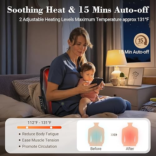 Miniatura 3 de Masajeador Shiatsu inalámbrico de espalda baja Masajeador de espalda baja 4D para aliviar el dolor de tejido profundo, masaje portátil con