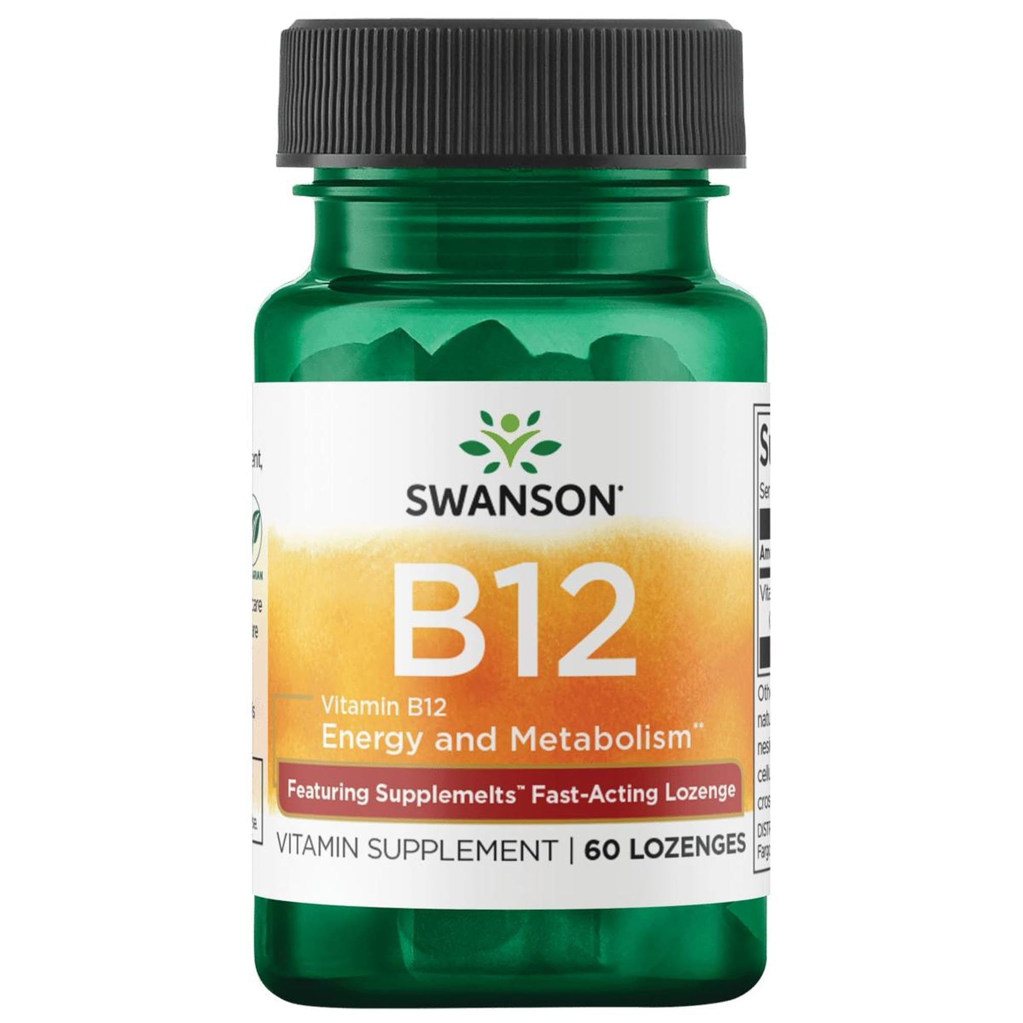 Swanson Supplemelts Sublingual Vitamin B-12, 5 Milligrams, 60 Tablets 60 Count (Pack of 1)