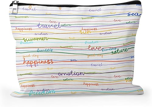 Giwawa Bolso cosmético de ángulo recto cremallera negra, StripeCB