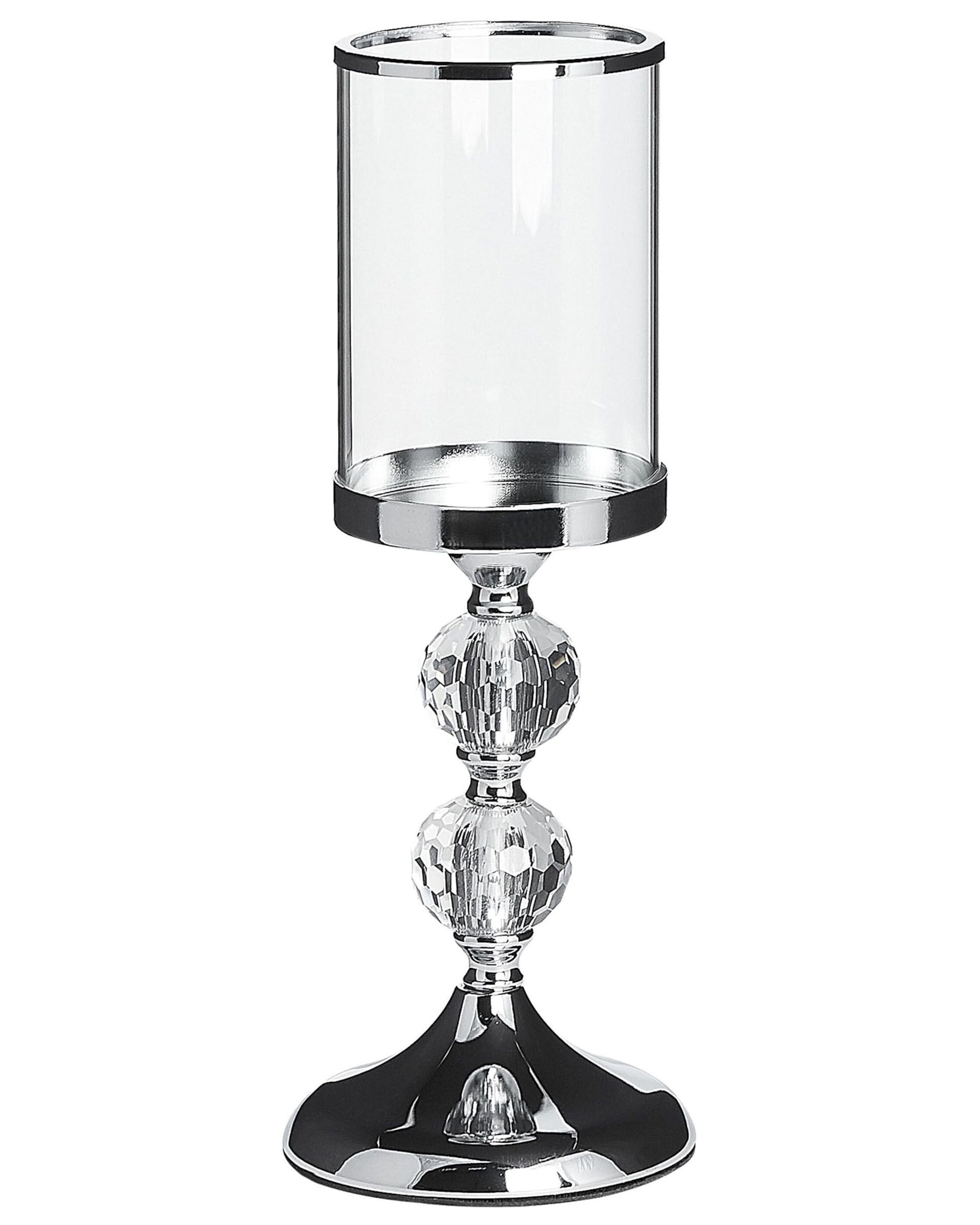 Beliani Candle Holder COTUI 36 cm Silver Glass