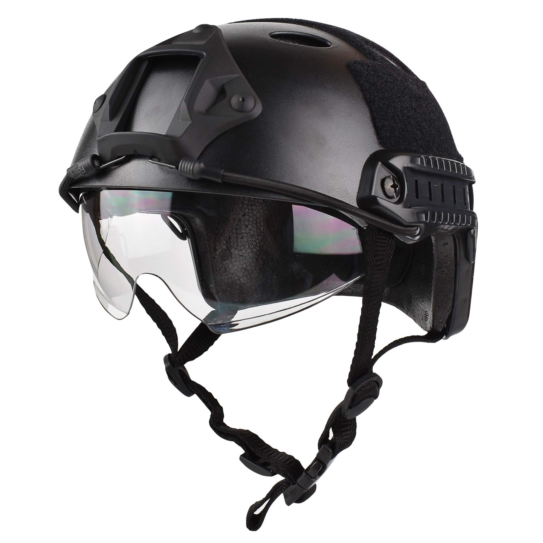 PJ Type Tactical Multifunctional Fast Helmet, Used for Tactical Activities/Air Gun/Paintball/Outdoor Riding, with Sun Protection Goggles Version