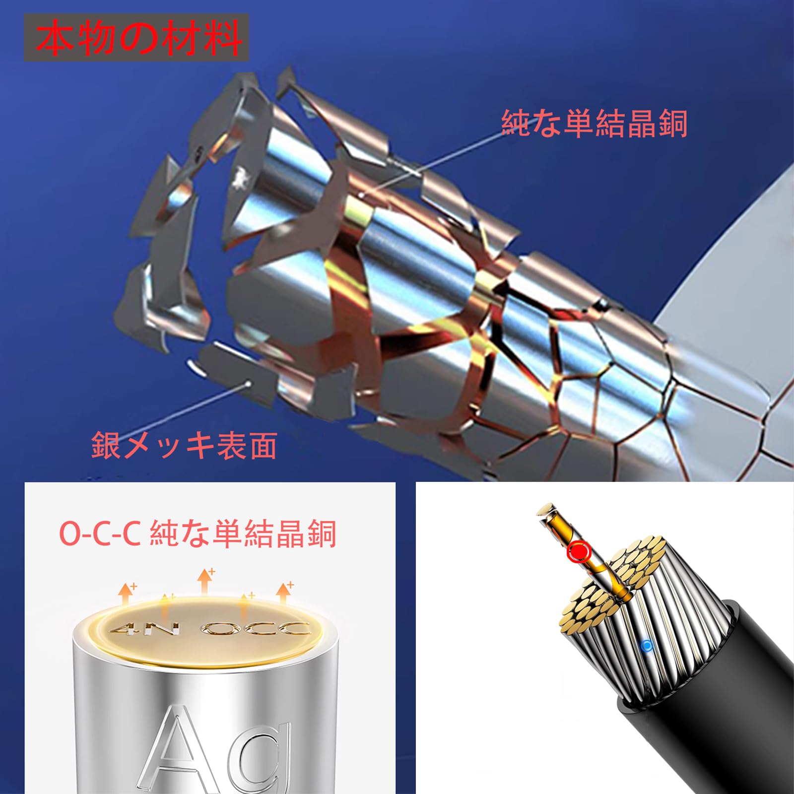 | Kaiboer XLRキャノンケーブル0.5M、[プロ仕様単結晶銅