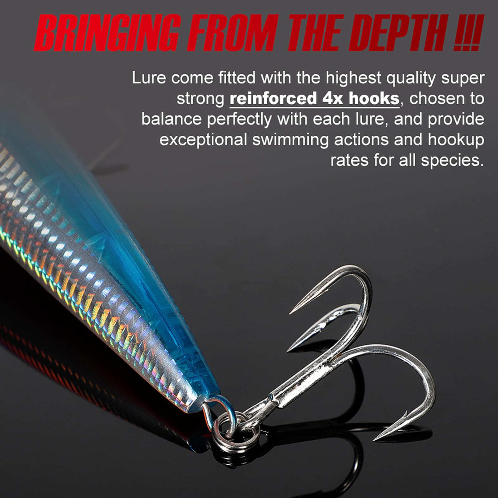 Leurres de pêche 86 g 190 mm appâts durs artificiels hameçons triples appâts de pêche appâts de pêche Crankbait Leurres coulant pour truite de mer