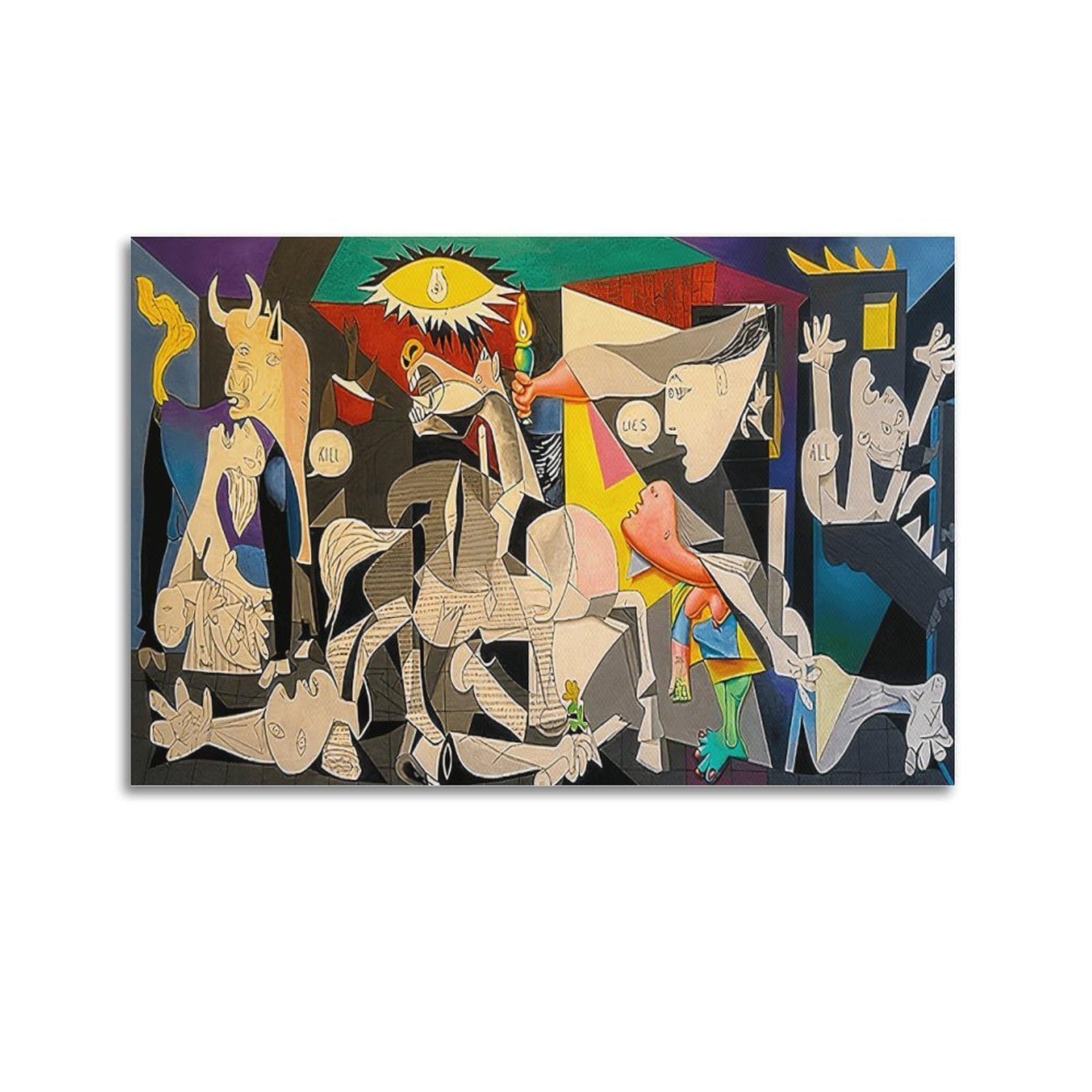 SJWINER Pablo Picasso Famous Paint (Sunsightly Famous Guernica) Print Poster Aesthetic Cover Poster Design Painting for Living Room Bed Room 20x30inch(50x75cm) Unframe-style