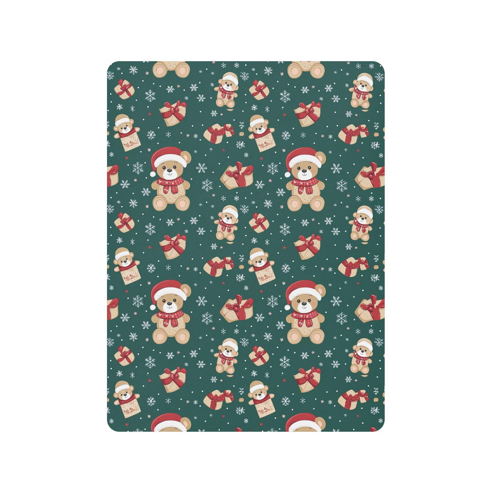 Sábana de algodón para cuna de bebé, diseño de oso de peluche de Navidad, ultrasuave, para decoración de guardería, 1 paquete de sabanas para cuna