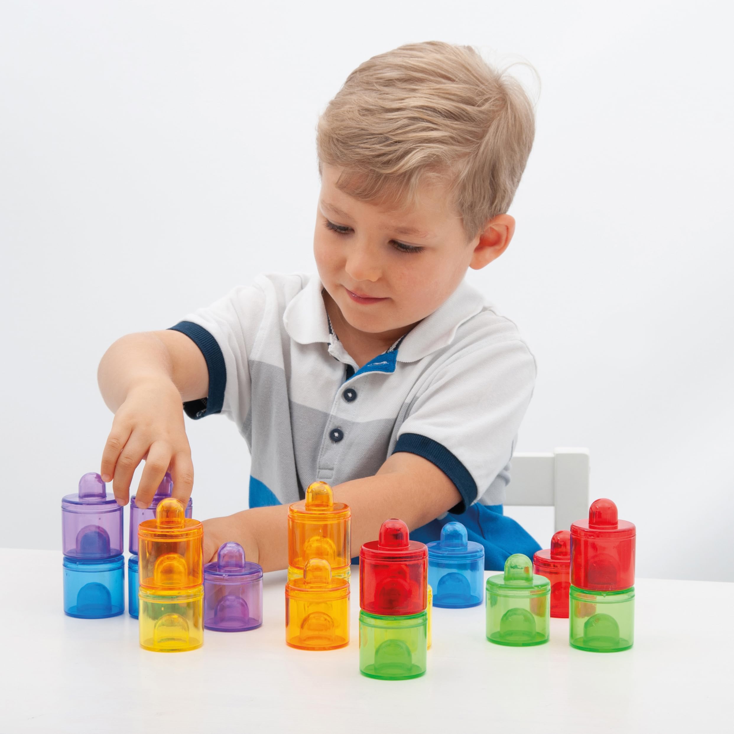 TickiT 73105 Translucent Colour Pot Set, 42 mm Dia, 18 Pieces, Translucent