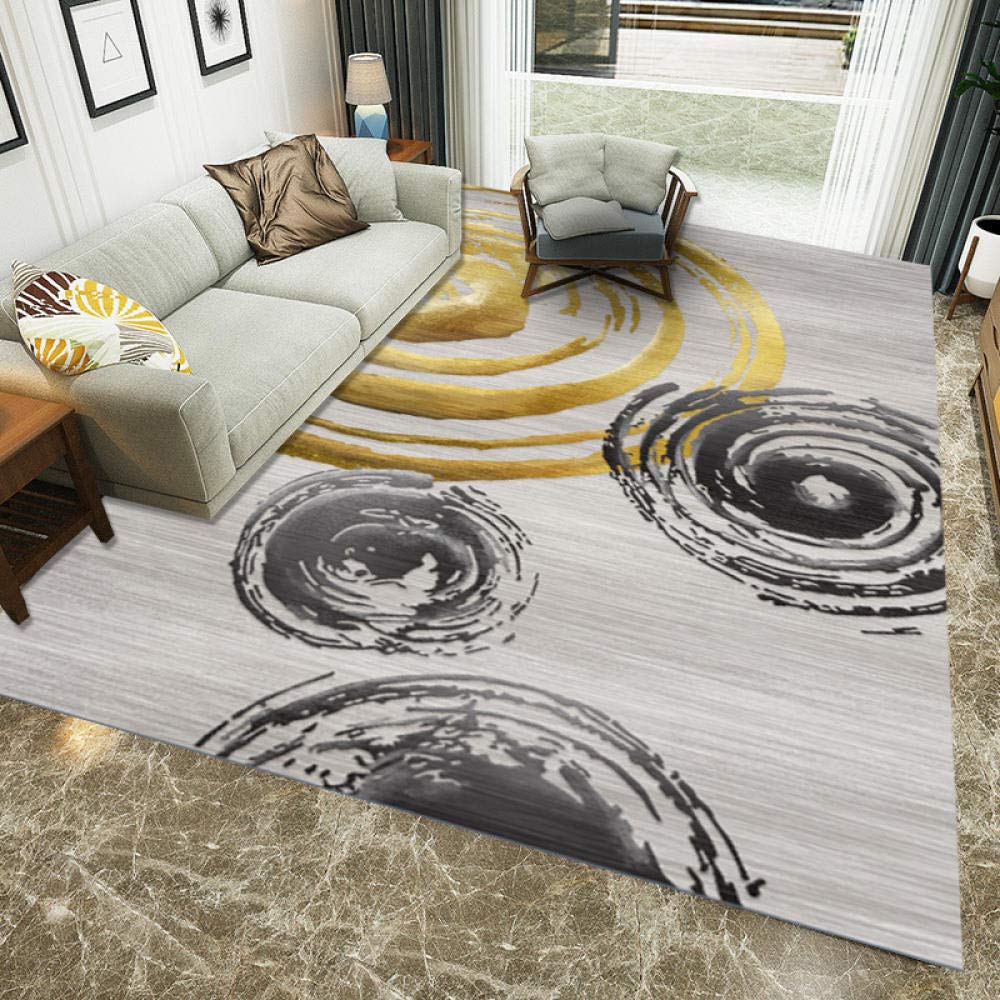 Tapis de salon jaune et gris 180x280 pour chambre et décoration