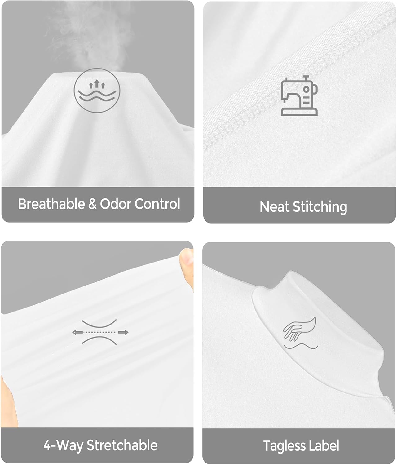 CL convallaria 4 or 2 Pack Men's Thermal Shirt Long Sleeve Fleece Lined Tops Base Layer Long John Shirts for Menn - Image 4