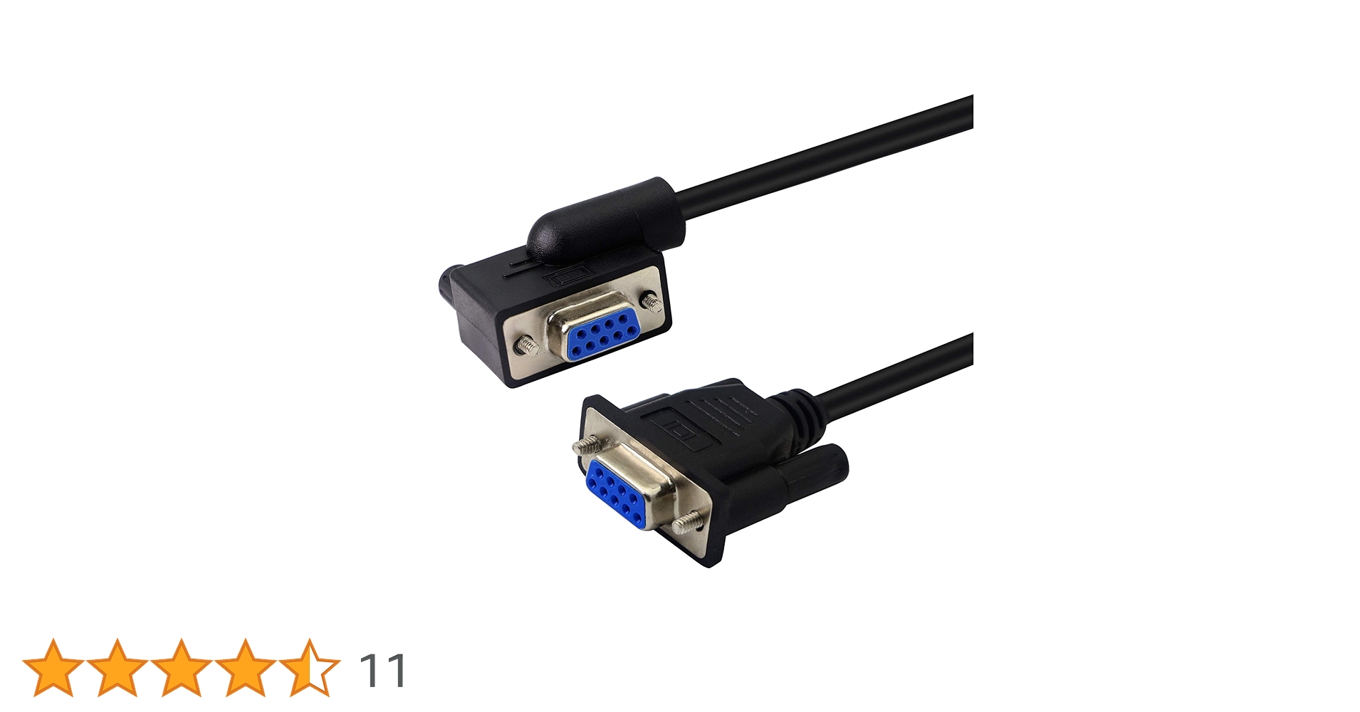 30 cm DB9 RS232 Serial Null Modem Cable. 90 Degree Right