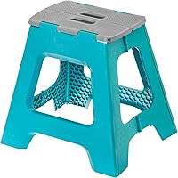 Vista 39 de Vigar Taburete plegable compacto, 10-1/2 pulgadas, ligero, capacidad de 330 libras, antideslizante taburete plegable, cuerpo de terrazo