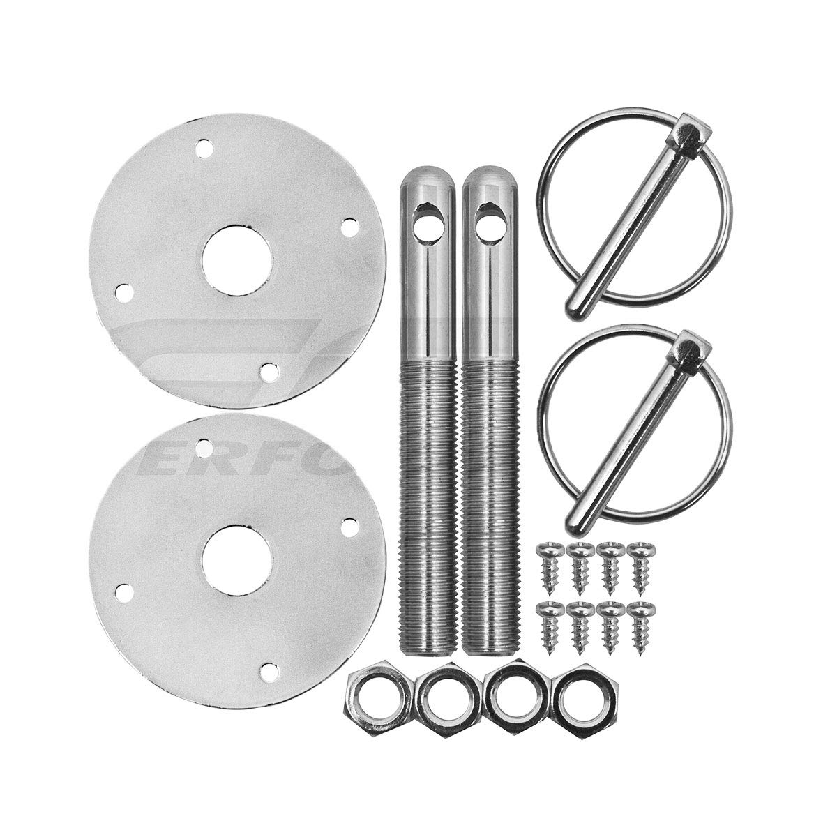 Chrome Hood Pin Kit 1/4