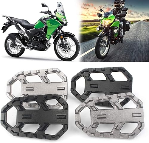 Miniatura 6 de Zhisheng - Estriberas anchas para motocicleta, reposapiés, pedal negro para Kawasaki para Versys-X300 17-18, para Versys 650 para Versys 1000 15-19