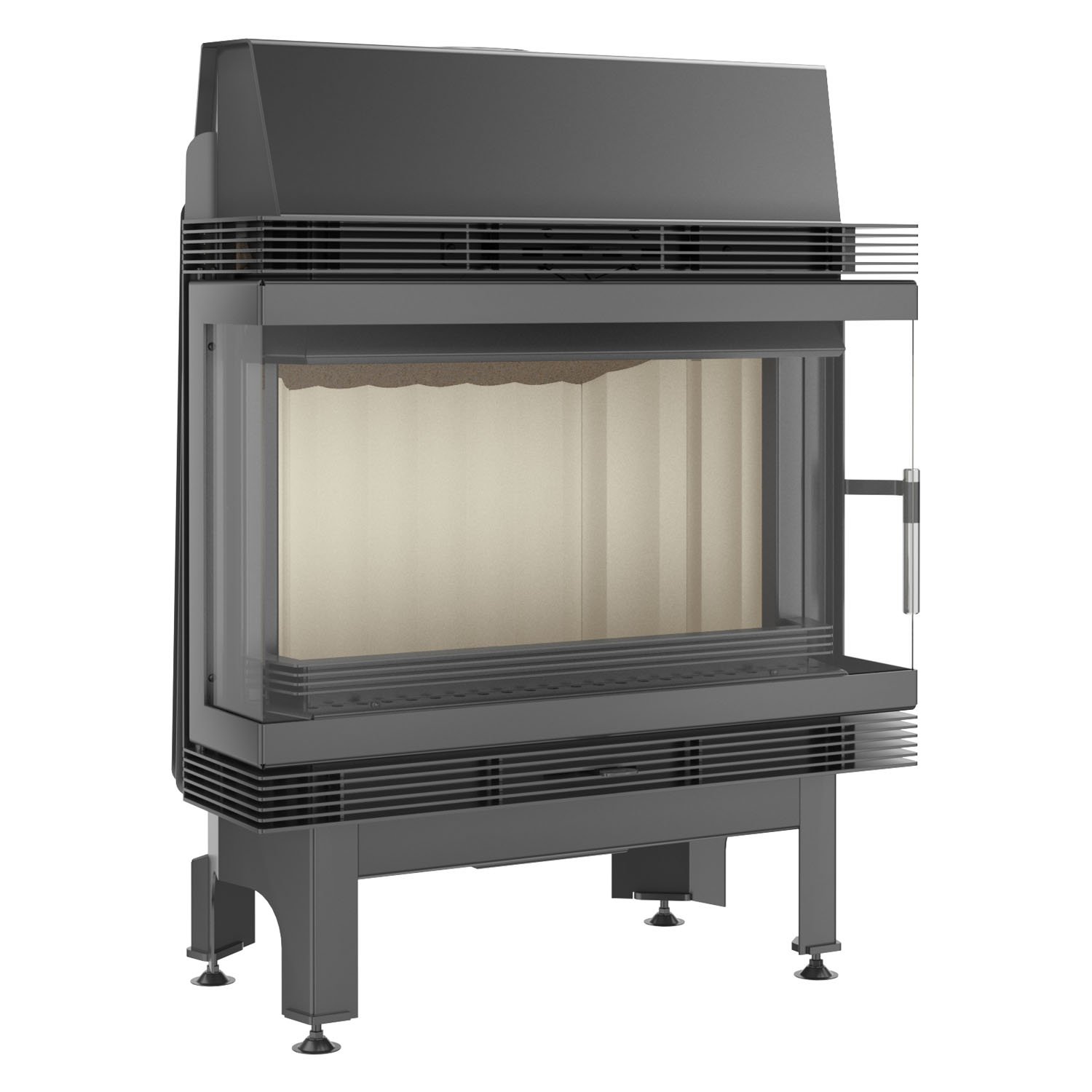 KRATKI Inserto per camino in acciaio a legna BLANKA 11 kW Ø180 bifacciale A | Acciaio nero, efficienza 78%, classe A. Ecodesign, BImSchV 2.; combustione efficiente; basse emissioni; calore uniforme