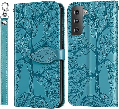 Funda tipo cartera para Samsung Galaxy S23 5G, piel sintética de alta calidad con diseño de árbol en relieve, función atril, ranuras para tarjetas, disponible en Yaxa Mexico