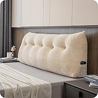 Vista 26 de Cabecera triangular grande, respaldo de cuña y soporte de posicionamiento, almohadas de lectura, almohadas de cuña para cama de día con funda