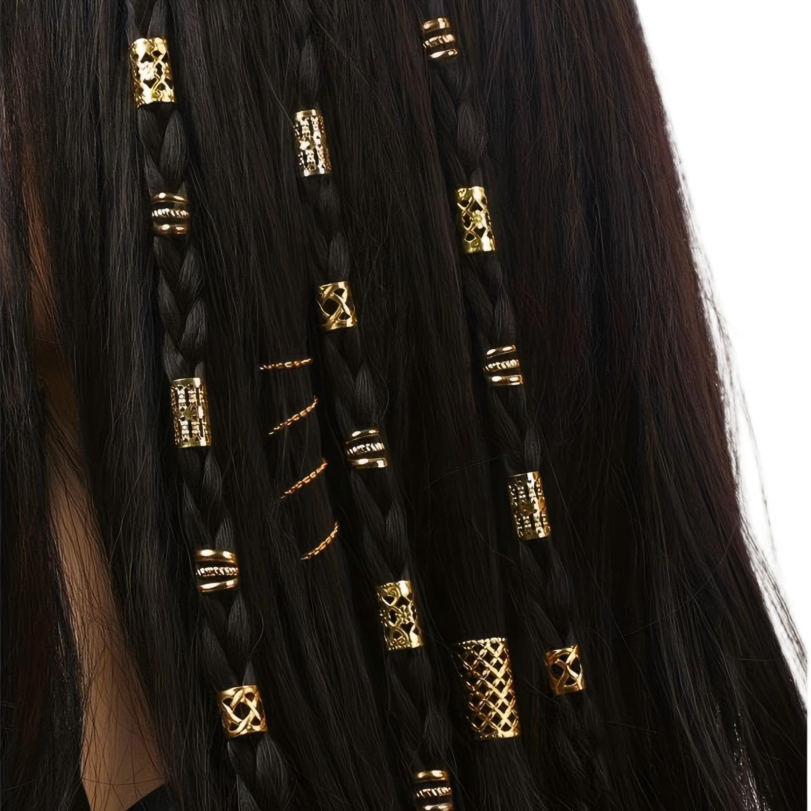Lot de 90 bijoux de cheveux pour tresses et dreadlocks avec anneaux, manchettes, pinces à breloques, perles – Décorations de cheveux élégantes pour femmes, accessoires pour festivals, fêtes, mariages