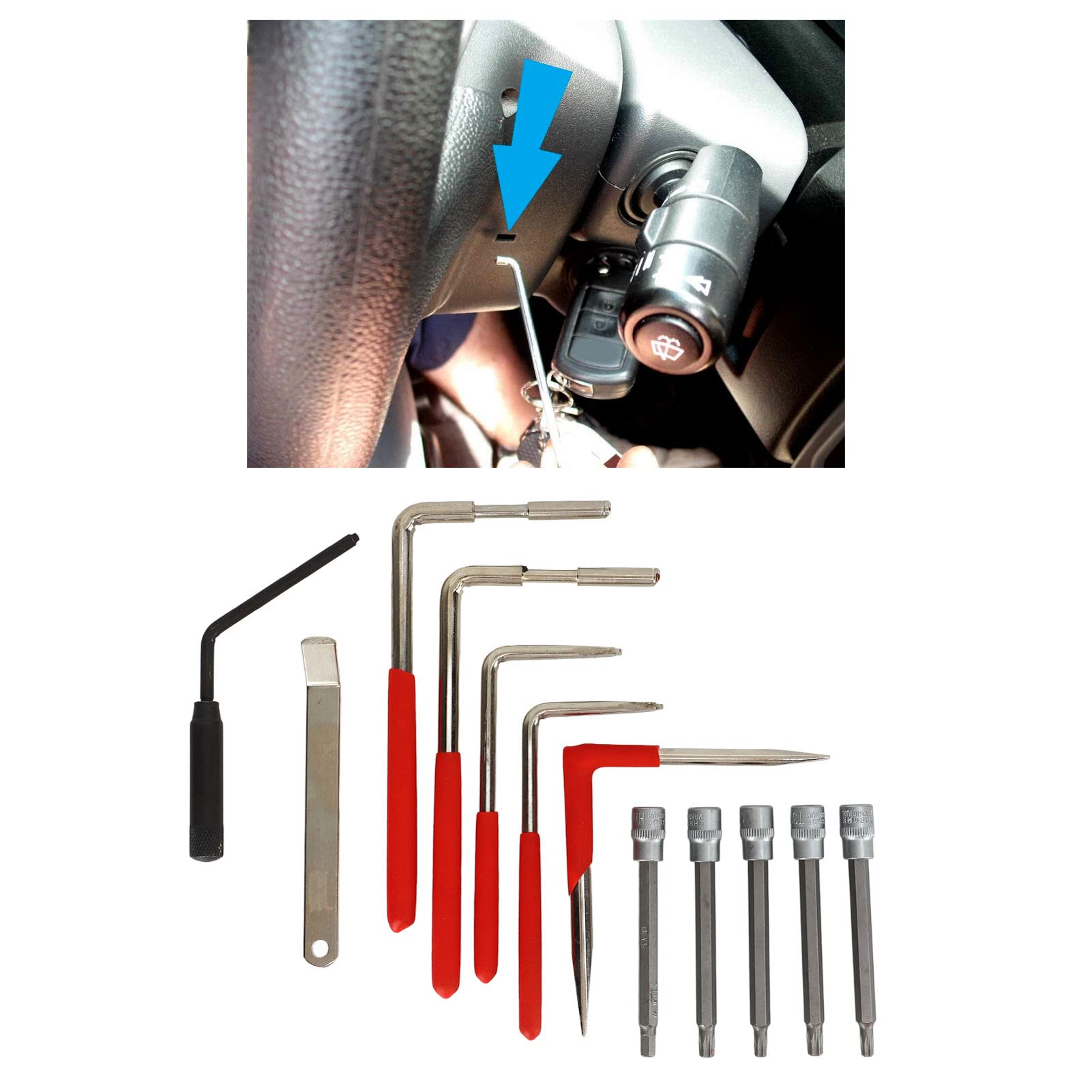 Juego de 12 Herramientas para Extracción de Airbag - Kit Profesional de Reparación de Volante para &