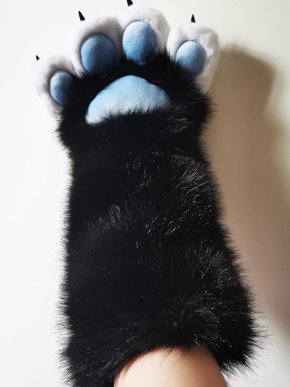 Extra Long Furry Paws Gloves Unisex Elbow Length Long Cat Paws Gloves 20" Fursuit Costume Halloween Cosplay