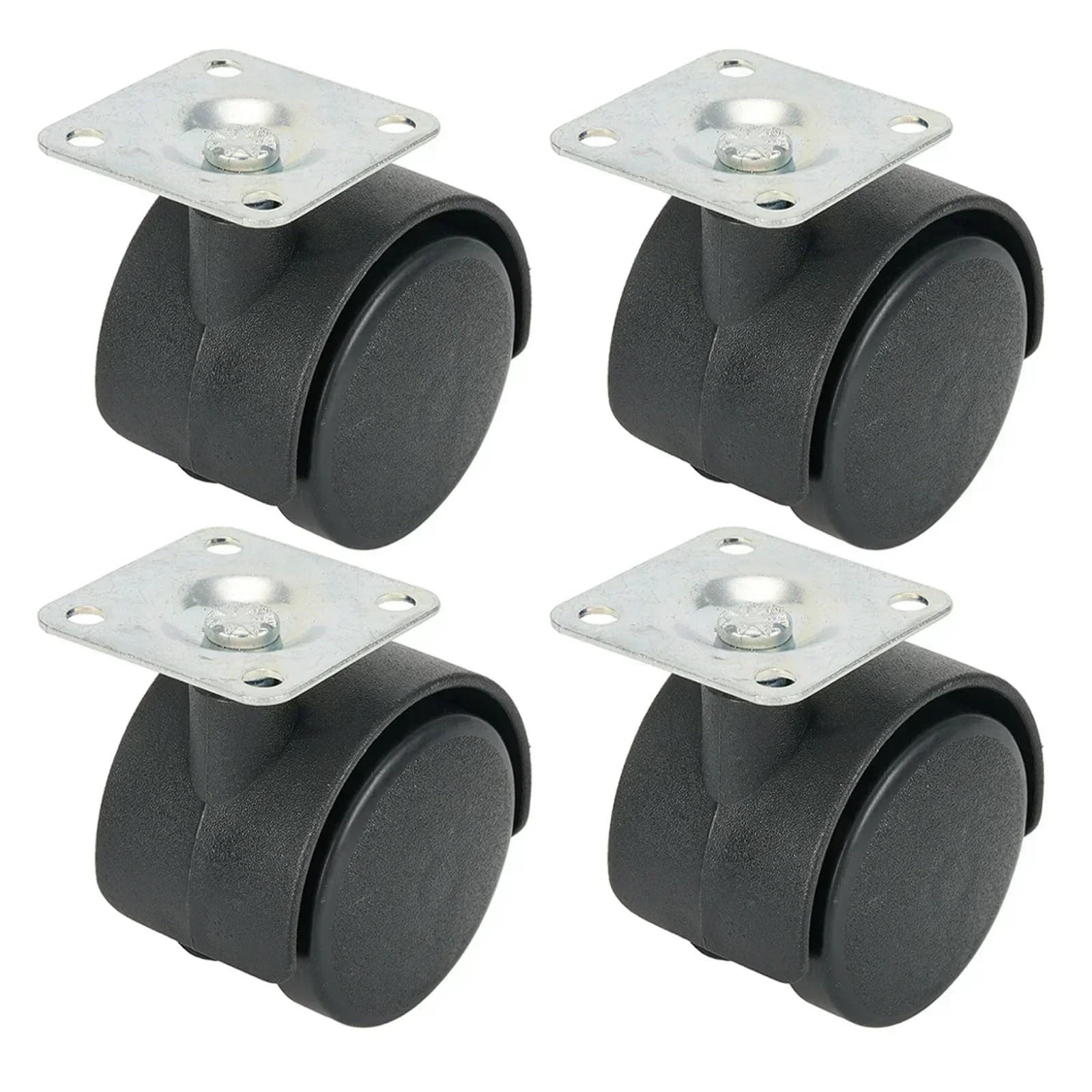 Caster Wheels, 4pcs Rubber Silent Universal Band Brake TPR Tea Table Casters Furniture Casters Wheels Stainless Steel Castor Swivel Caster