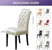 Vista 2 de Joccun - Juego de 2 fundas para sillas de comedor, fundas elásticas para sillas de comedor, fundas de asiento para sillas de comedor, funda de Negro