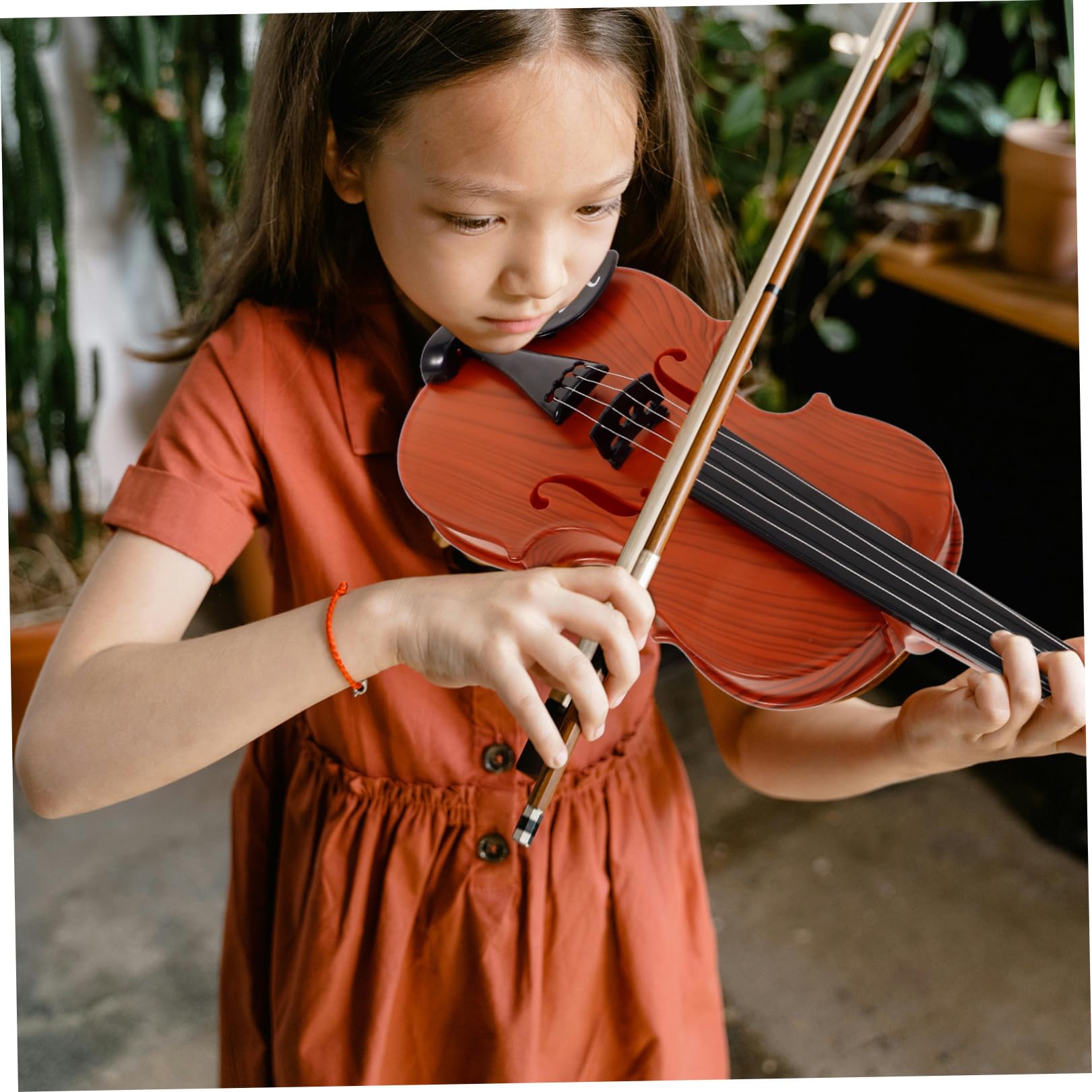 FRCOLOR 1 Satz Violine Geige für Anfänger, inkl. Miniatur-Geigenschmuck & Spielzeug. Ideal als realistisches Ornament oder Geschenk für Musikliebhaber. Aus Plastik.