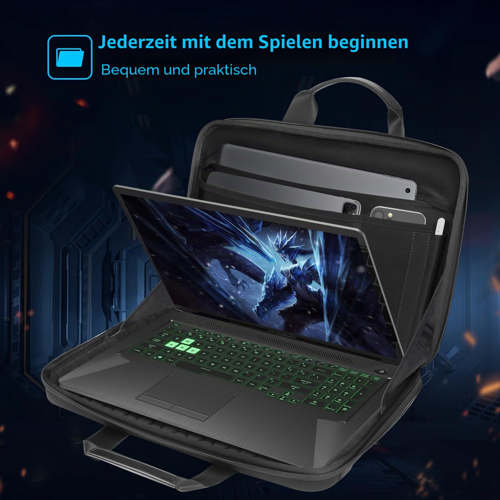 Smatree Laptop Tragetasche Kompatibel für 18 Zoll Acer Predator Helios 18 Gaming Laptop, für 18 Zoll Dell Alienware m18 R2/m18 Gaming Laptop wasserdichte Handtasche (A800XL)