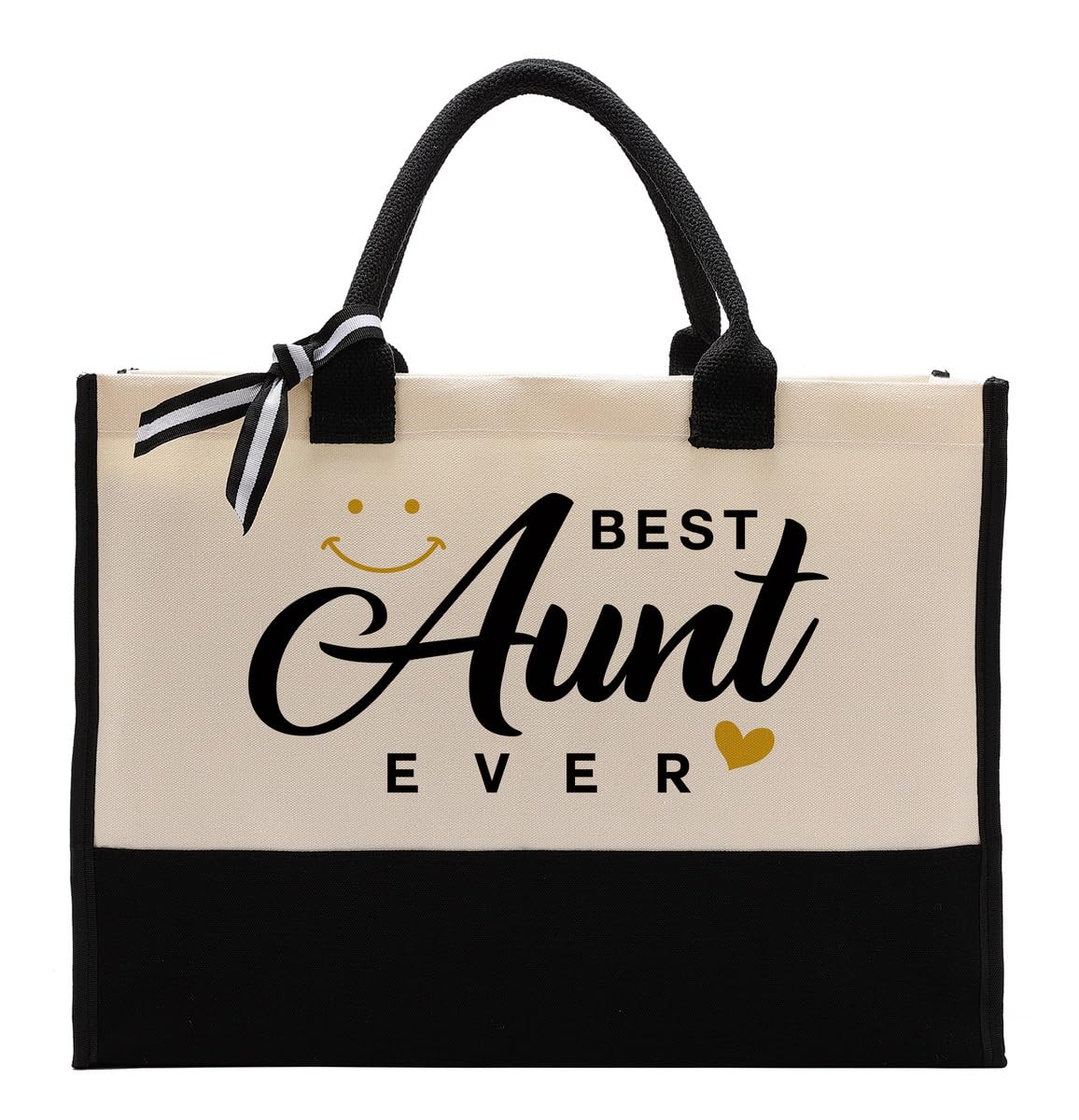 EDCTO Canvas Bag Gift for Aunt, Best Aunt Ever, Cotton Canvas Tote Bag, Auntie Birthday Gift, Mother's Day Gifts for Auntie