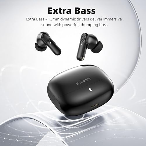 Miniatura 6 de Auriculares Inalámbricos Bluetooth 5.3 Auriculares, Diseño Intrauditivo Ligero con Graves Profundos, 48H Tiempo de Reproducción, Control Táctil