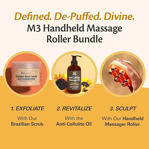 Miniatura 6 de M3 Naturals Masajeador de drenaje linfático con rodillos de acero de refrigeración para esculpir el cuerpo, celulitis y dolores musculares, apto