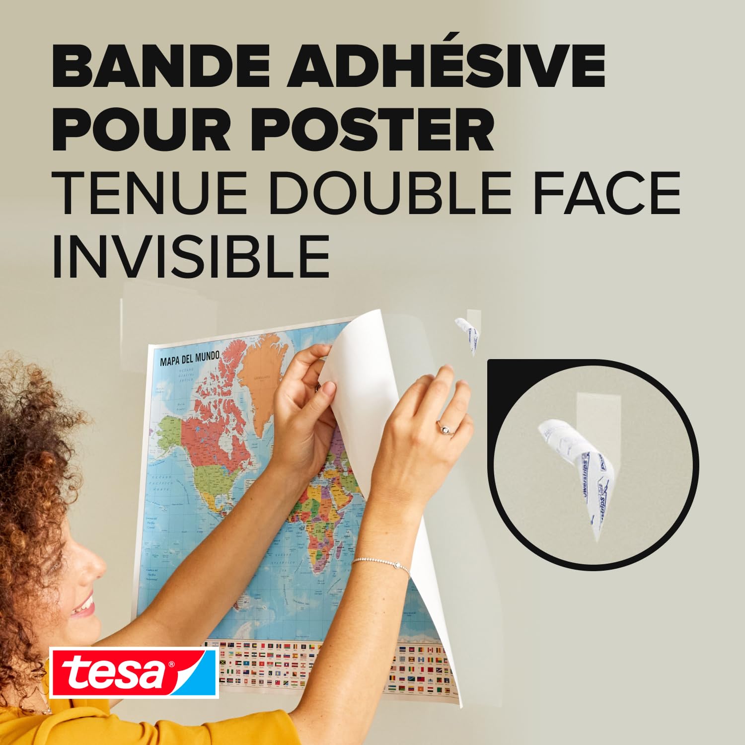 Tesa Powerstrips POSTER Bandes adhésives Double-Face Auto-adhésif Réutilisable 200 g 20 Pièces