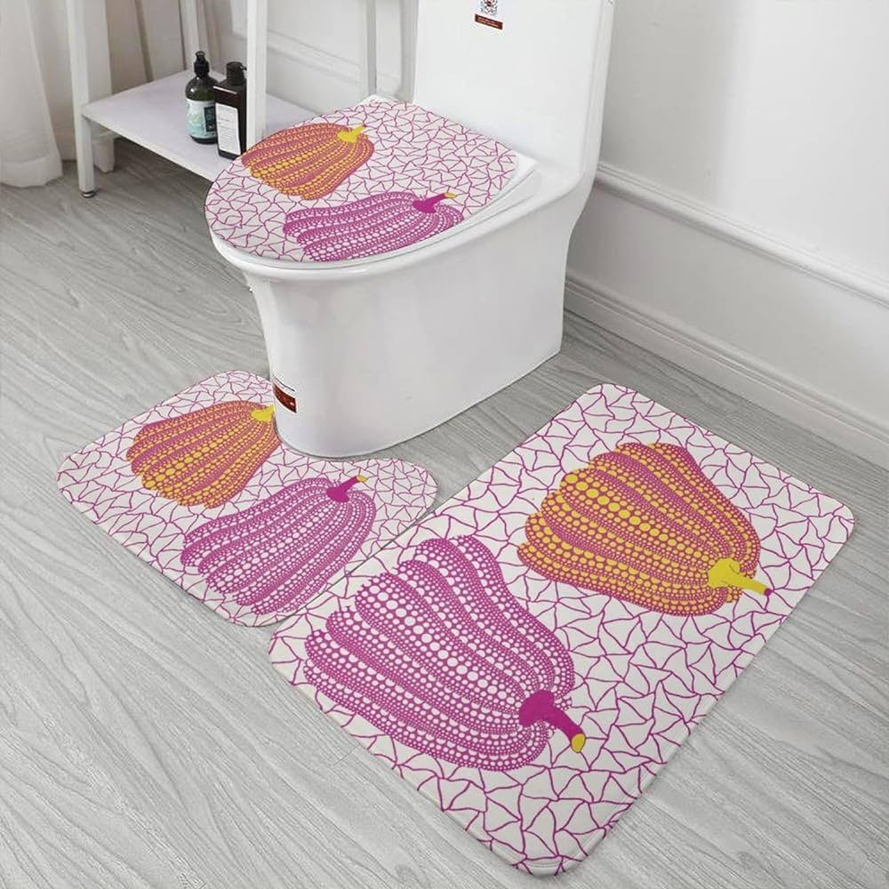 Amazon | トイレマット 3点セット 草間彌生 足元マット 便器