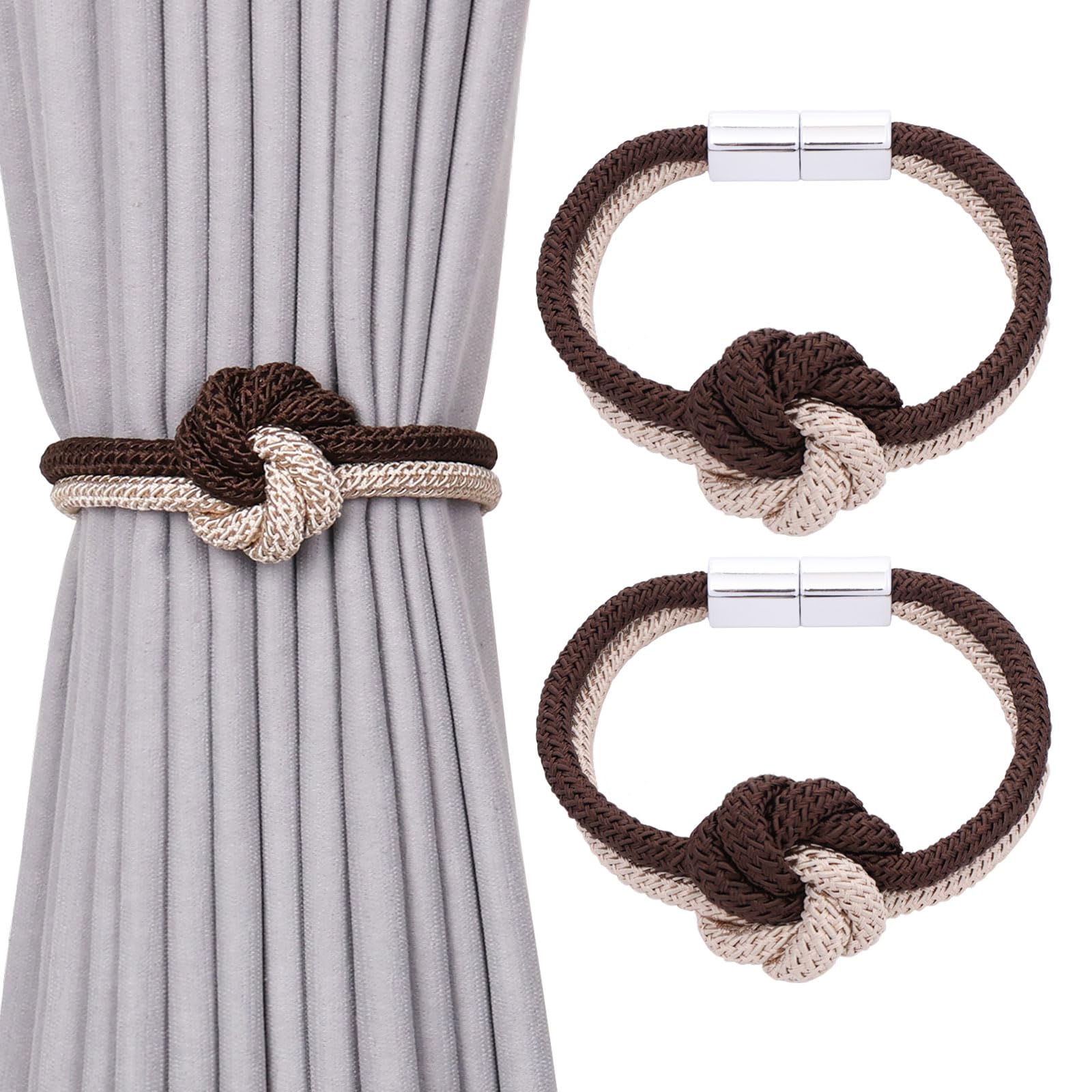 Pretty Jolly Flower‑Knot Curtain Tiebacks, Hand‑Woven Rope