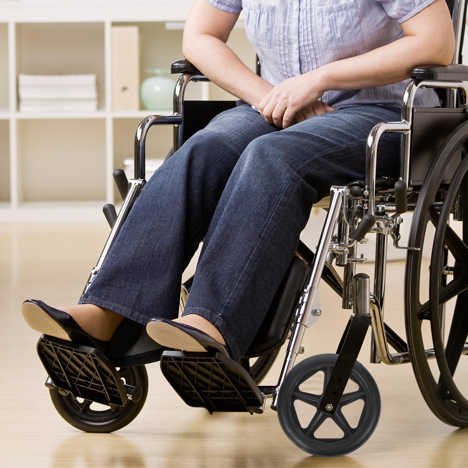 MAGICLULU Ruedas Delanteras y Antideslizantes de Repuesto para Silla de Ruedas de Abs y Acero para Adultos para Uso en Interiores y Exteriores