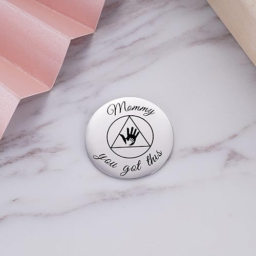 Miniatura 2 de Ukodnus Mommy You Got This Recovery Coin, Ficha de Alcohólicos Anónimos, regalo de cumpleaños sobrio para mamá de parte de su hijo hija, regalos