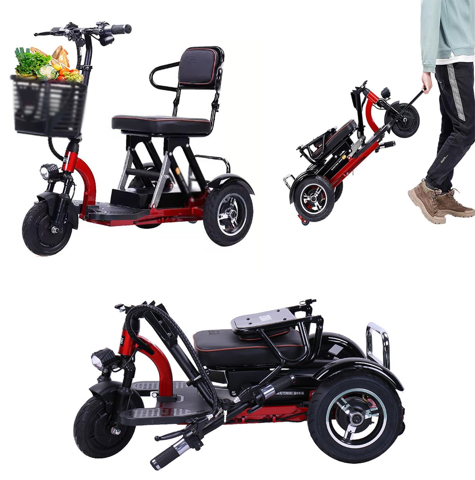 Scooter Leggeri per Anziani Scooter Da Viaggio con Caricabatterie, Pieghevole Scooter Elettrico Per Disabili