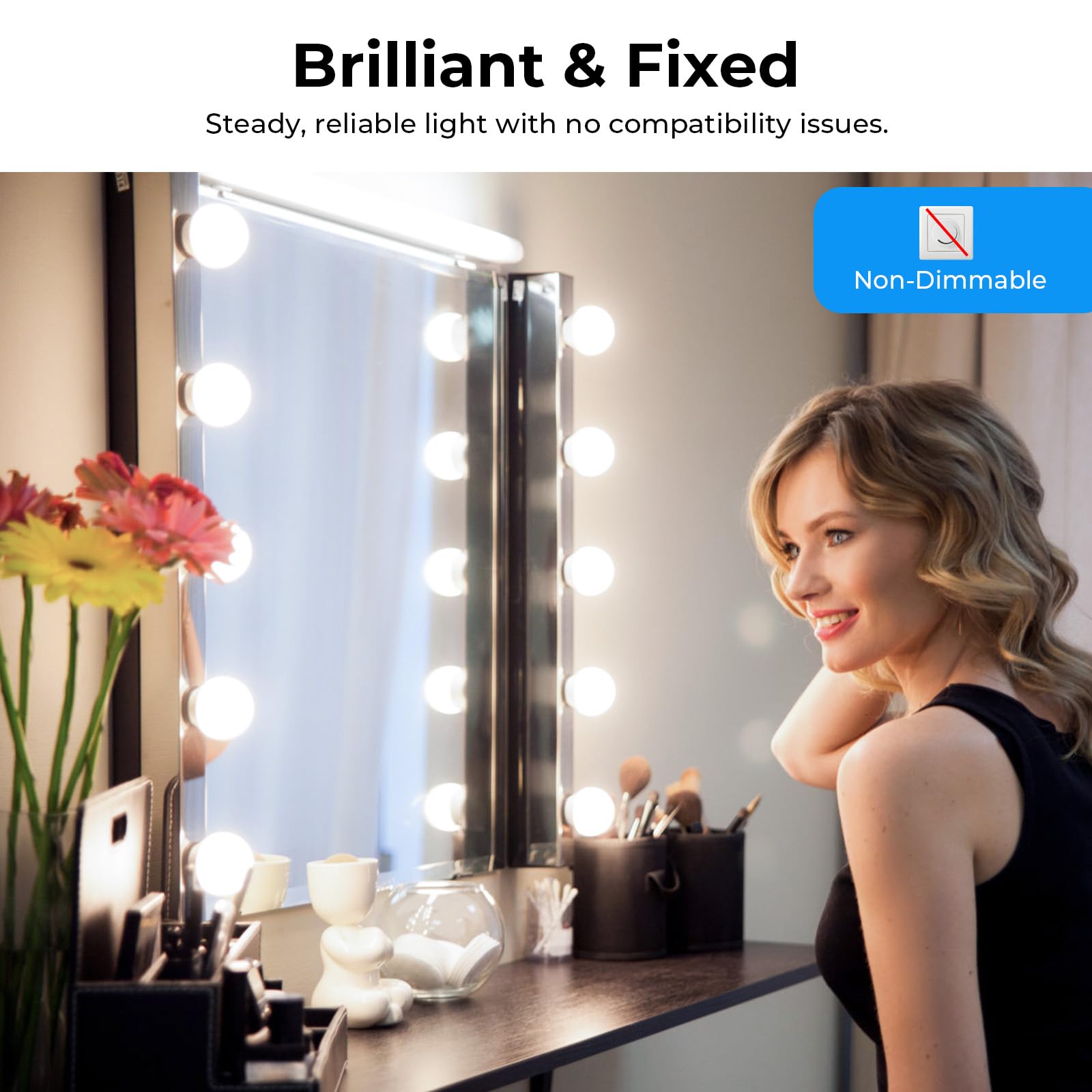 Vanity Light Bulbs for Bathroom G25 LED Globe Light Bulbs for Makeup Mirror Dressing Room 60W Equivalent 5000K — view 5